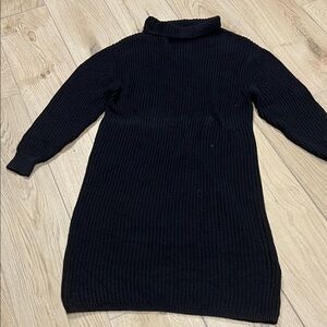 Aritzia Black Cowl Neck Sweater Dress